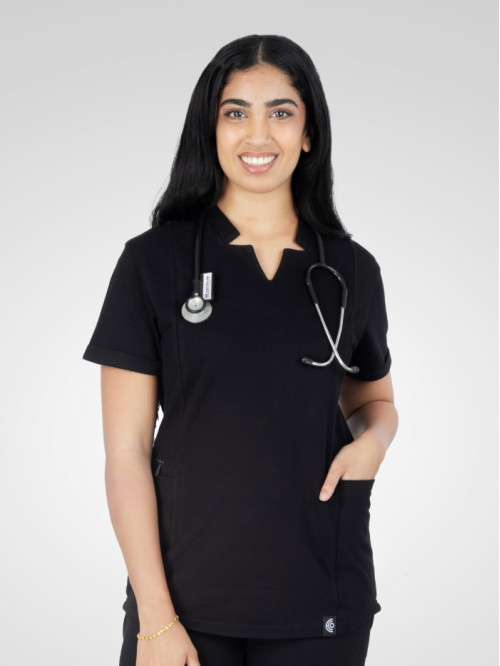 Basics - Scrub Top - Black