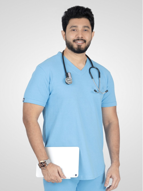 Super - Scrub Top - Sky