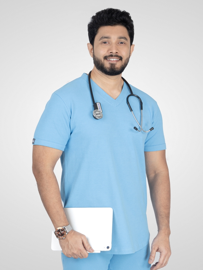 Super - Scrub Top - Sky