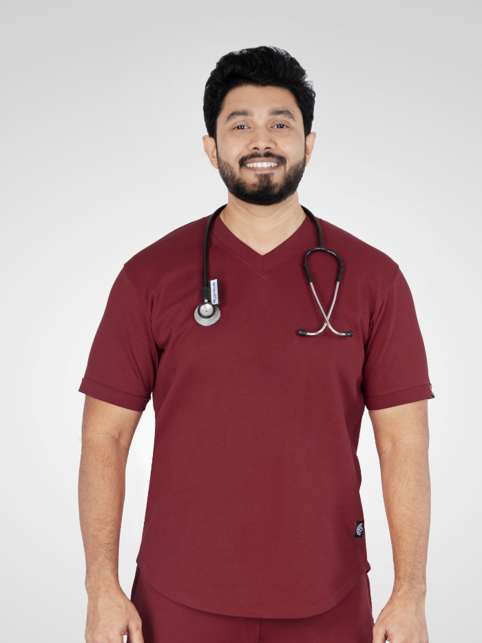 Super - Scrub Top - Crimson