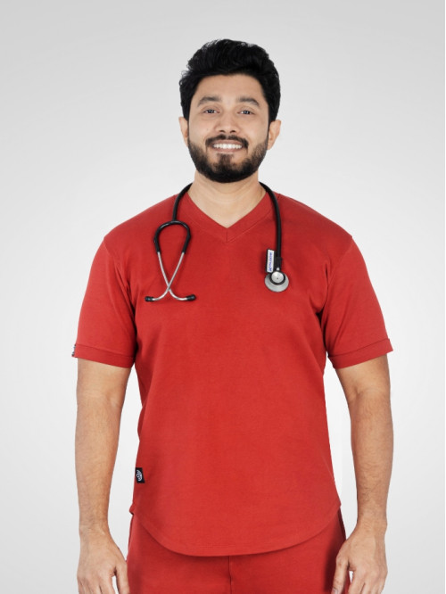 Super - Scrub Top - Scarlet